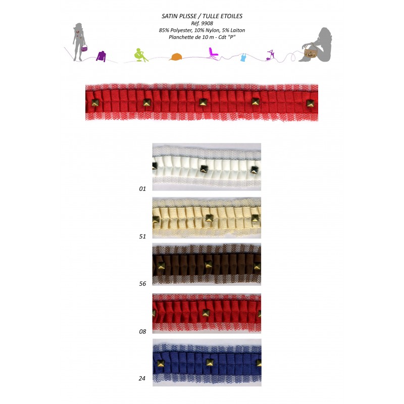 Stephanoise S9908 - SATIN PLISSE/TULLE ETOILE