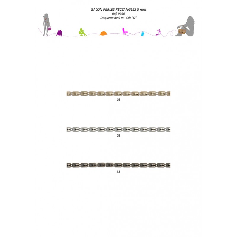 Stephanoise S9950 - GALON PERLES RECTANGLES