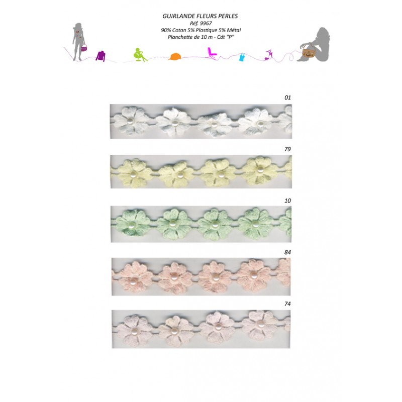 Stephanoise S9967 - GUIRLANDE FLEURS PERLES