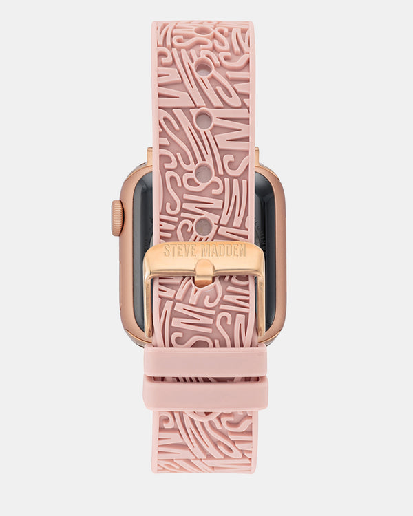 Steven New York Apple Bracelet En Caoutchouc Avec Logo 38/40/41 Mm Rose