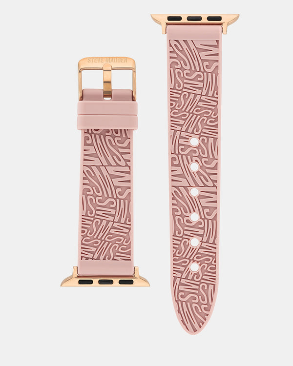 Steven New York Apple Bracelet En Caoutchouc Avec Logo 38/40/41 Mm Rose