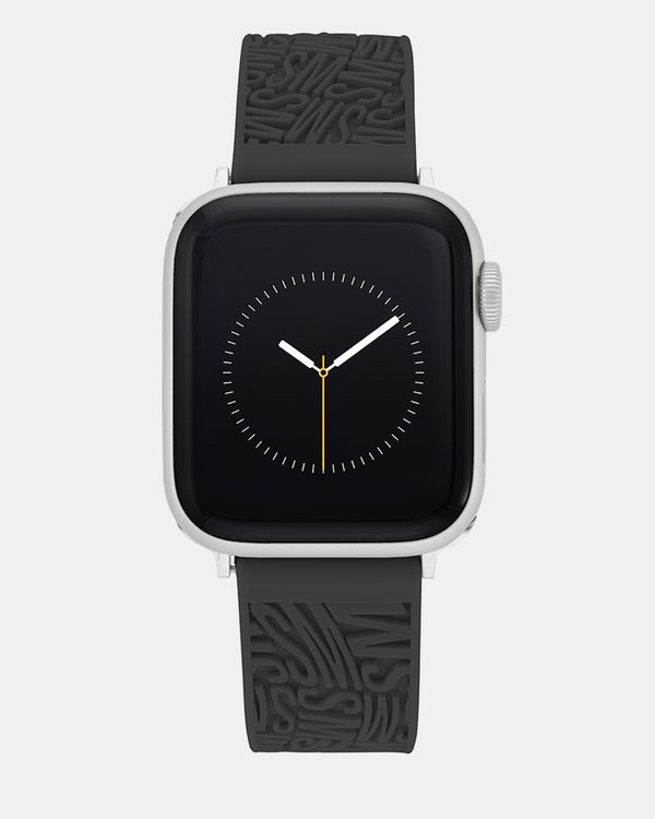 steven new york Apple Bracelet En Caoutchouc Avec Logo 38/40/41 Mm Noir