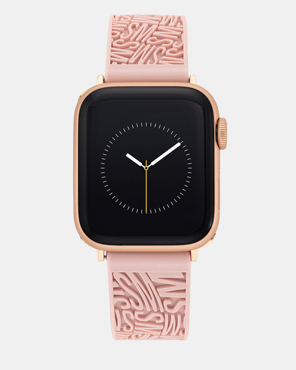 steven new york Apple Bracelet En Caoutchouc Avec Logo 38/40/41 Mm Rose