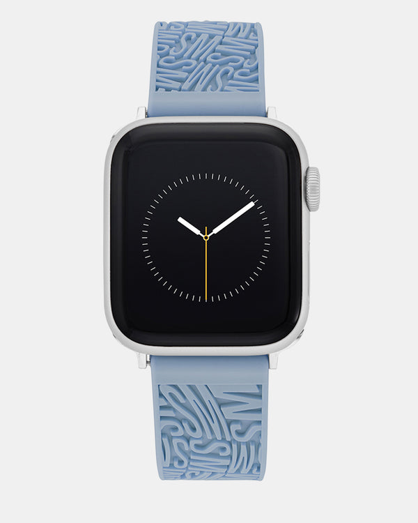 steven new york Apple Bracelet En Caoutchouc Avec Logo 42/44/45 Mm Bleu