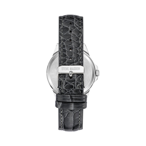 Steven New York Classic Montre Classique En Relief Argent Multi