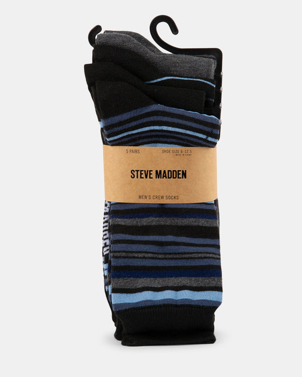 steven new york Lot De 5 Paires De Chaussettes À Rayures Pour Homme Alex Bleu Multicolore