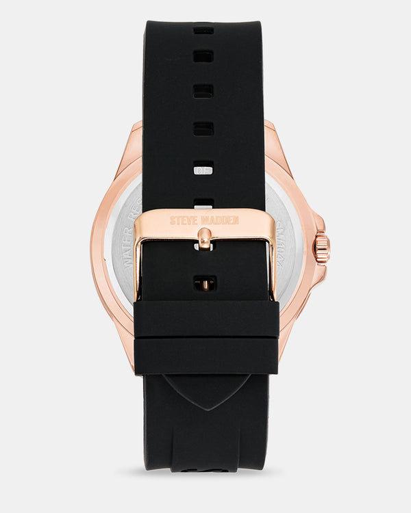 Steven New York Montre Avec Boîtier En Émail Caoutchoucé Multicolore Or Rose