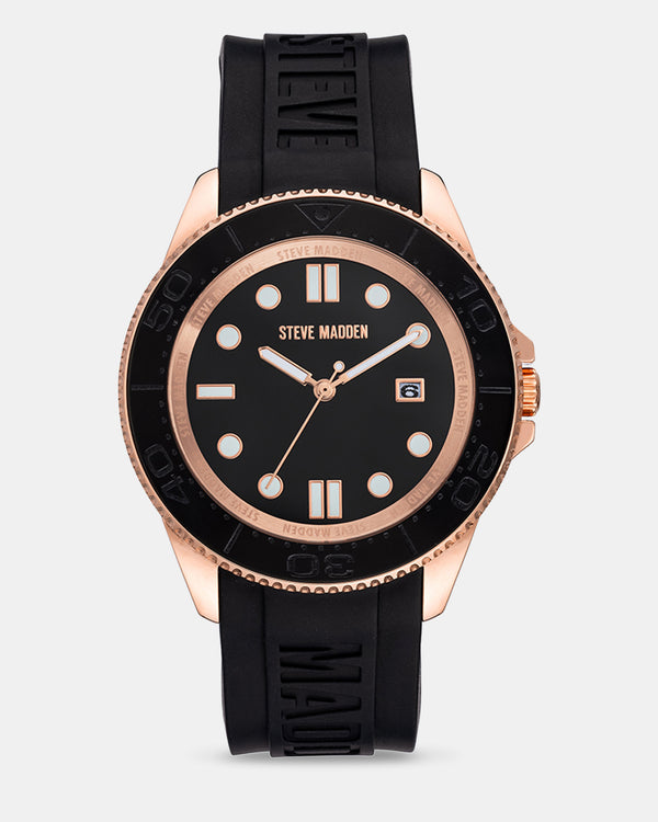 steven new york Montre Avec Boîtier En Émail Caoutchoucé Multicolore Or Rose