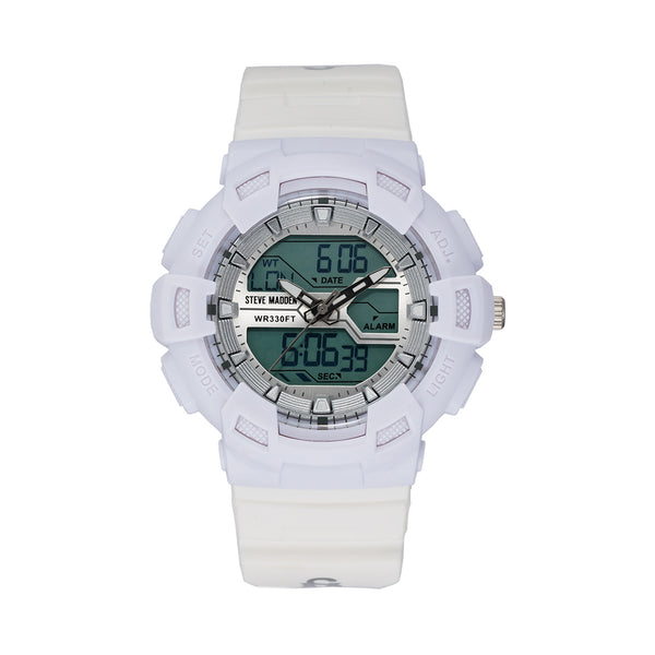 steven new york Oversized Montre De Sport Surdimensionn√âe Blanche Multicolore