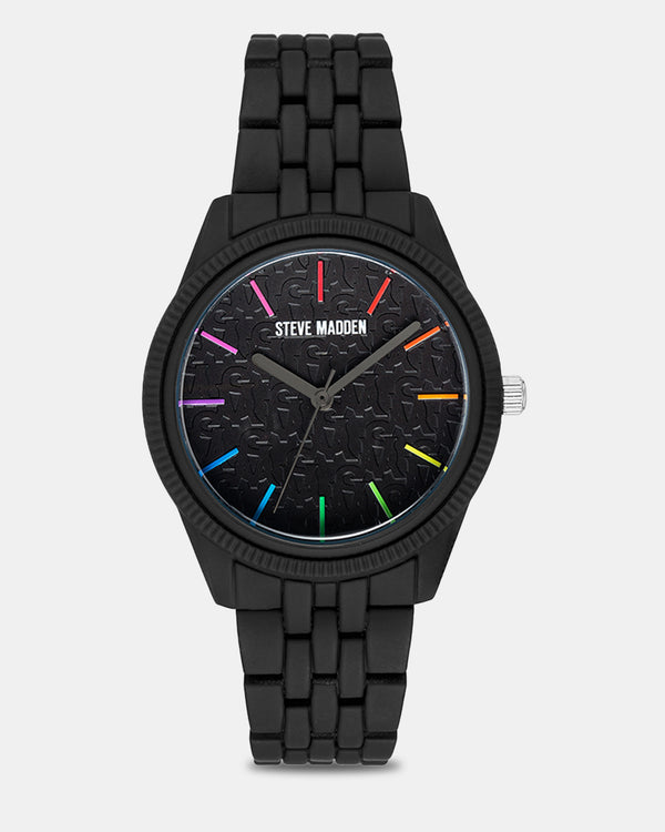 steven new york Powder Montre √ä Rev√ätement De Poudre Noir