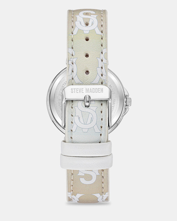 Steven New York Stacked Montre √ä Logo Empil√â Blush Multi