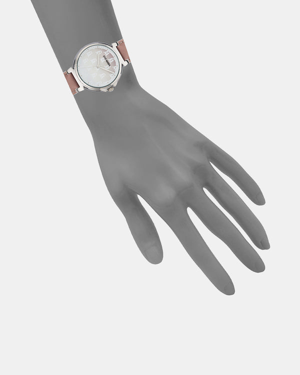 Steven New York Stacked Montre √ä Logo Empil√â Blush Multi