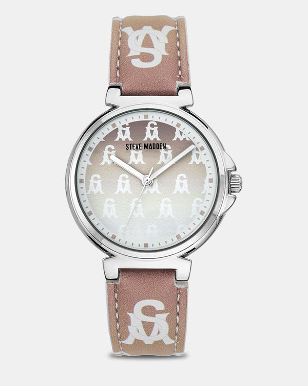 steven new york Stacked Montre √ä Logo Empil√â Blush Multi