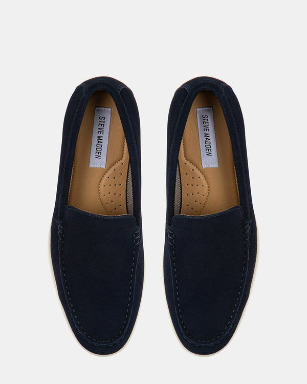 Steven New York Caliberr En Daim Bleu Marine