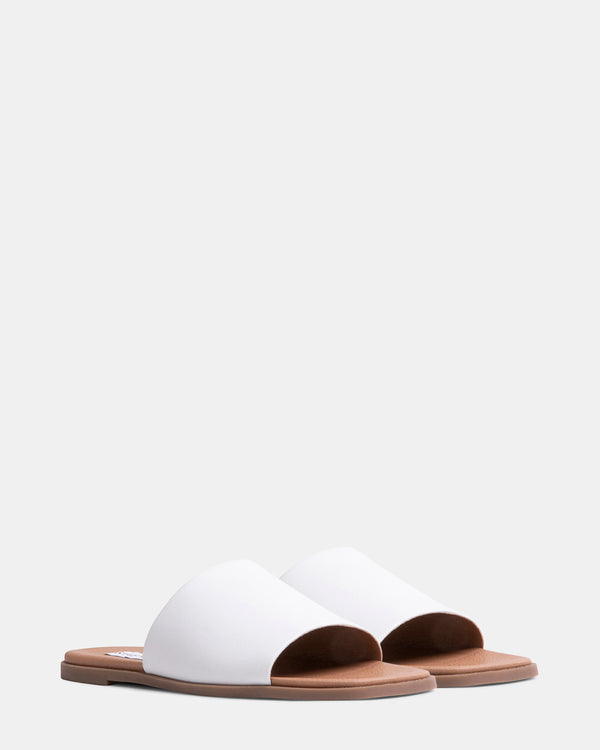 Steven New York Karrmaa Cuir Blanc