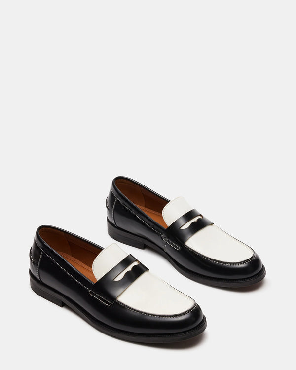 Steven New York Natan Cuir Noir-blanc
