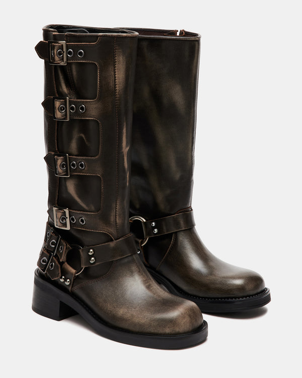 Steven New York Rockyy Cuir Brun