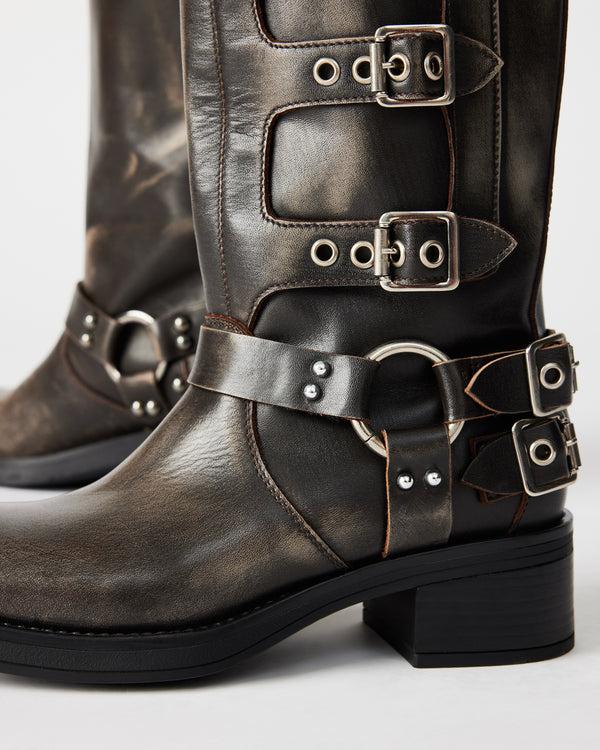 Steven New York Rockyy Cuir Brun