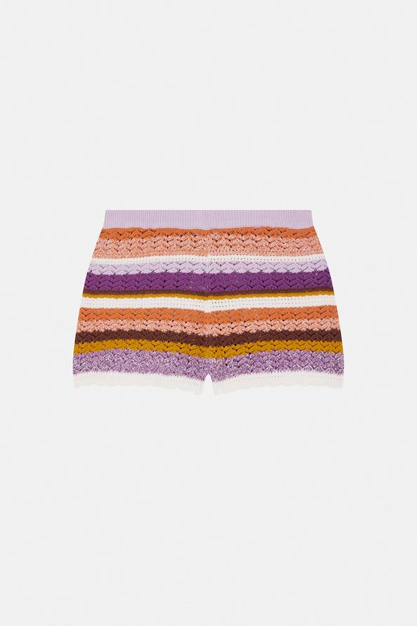 Suncoo Bacasi Short En Maille à Rayures Multicolores