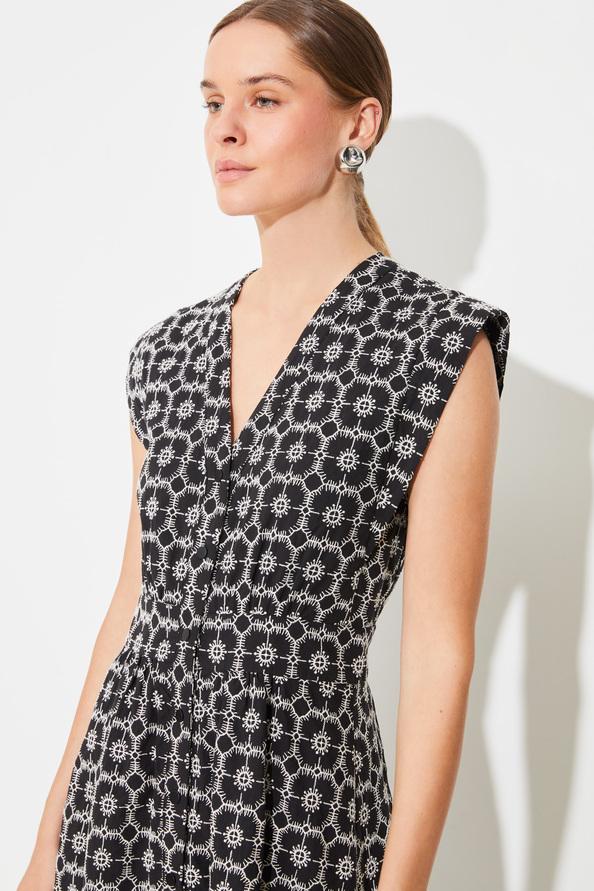 Suncoo Calata Robe Sans Manches à Broderies Bicolores