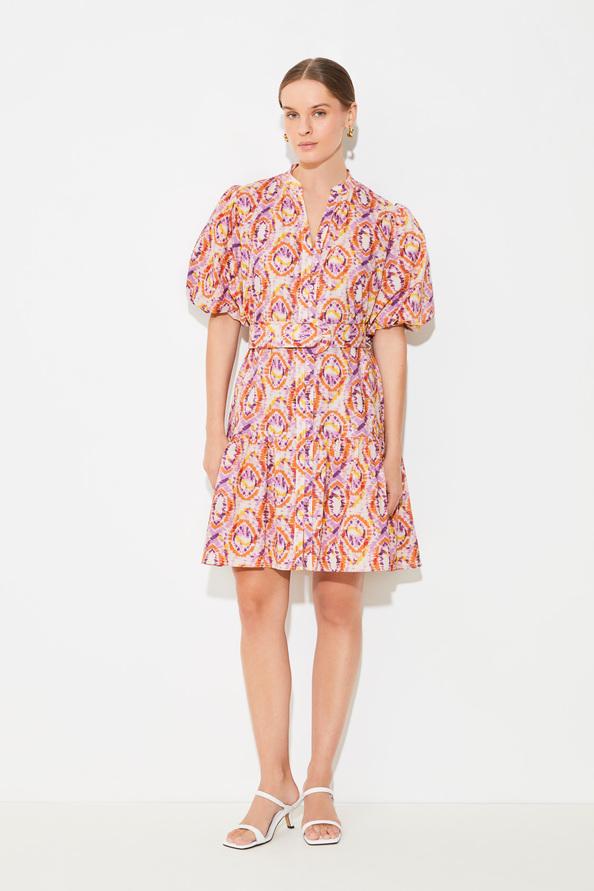 suncoo Cerrone Robe courte ceinturée à imprimé arabesque