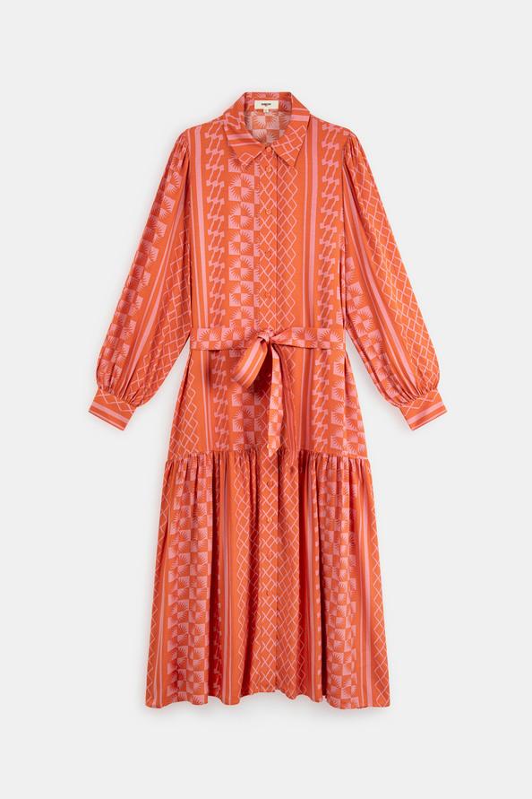 Suncoo Chadia Robe Ceinturée à Imprimé Solaire Geranium