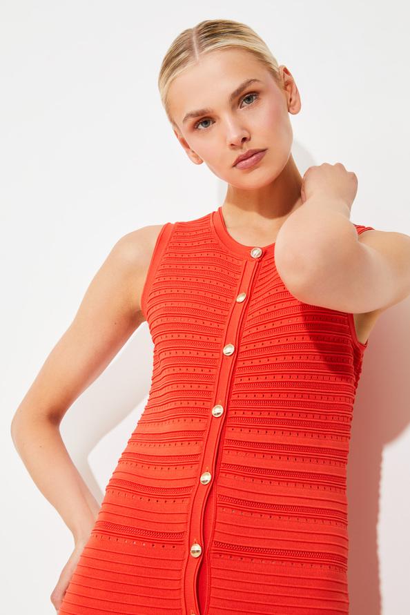 Suncoo Cimea Robe Longue En Maille Sans Manches Geranium