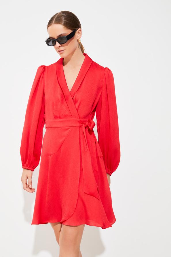 Suncoo Clun Robe Courte Portefeuille à Nouer Geranium