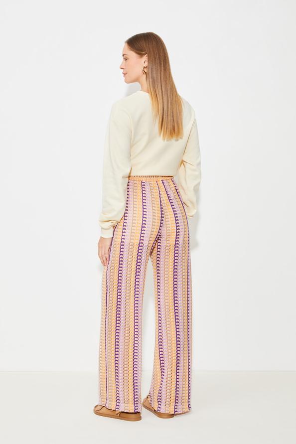Suncoo Jungle Pantalon Large à Rayures Effet Crochet
