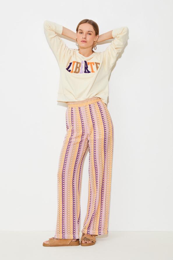 suncoo Jungle Pantalon large à rayures effet crochet