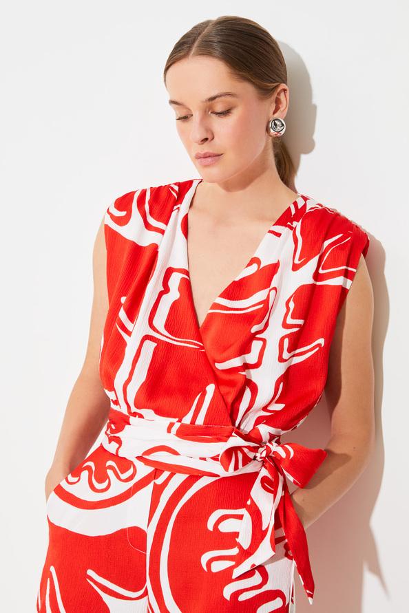 suncoo Larisa Blouse Courte Cache-coeur à Imprimé Jungle
