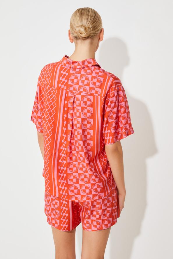 Suncoo Luz Blouse Boutonnée à Imprimé Solaire Geranium