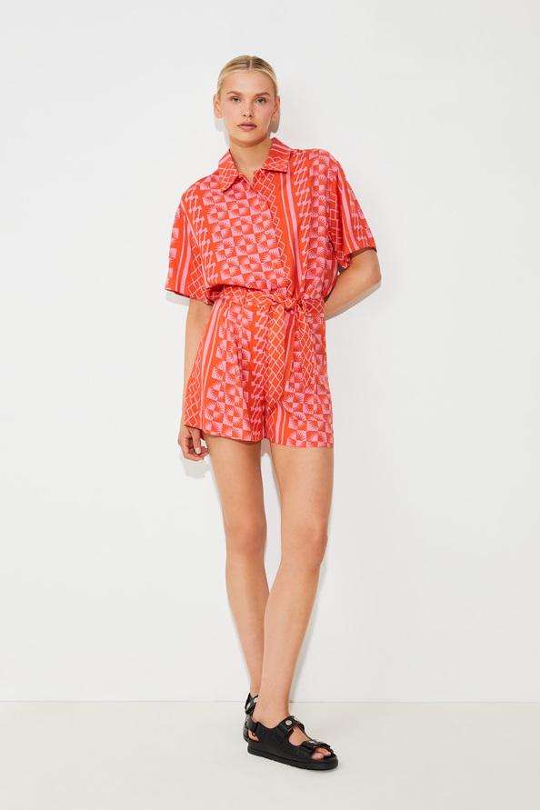 suncoo Luz Blouse boutonnée à imprimé solaire geranium