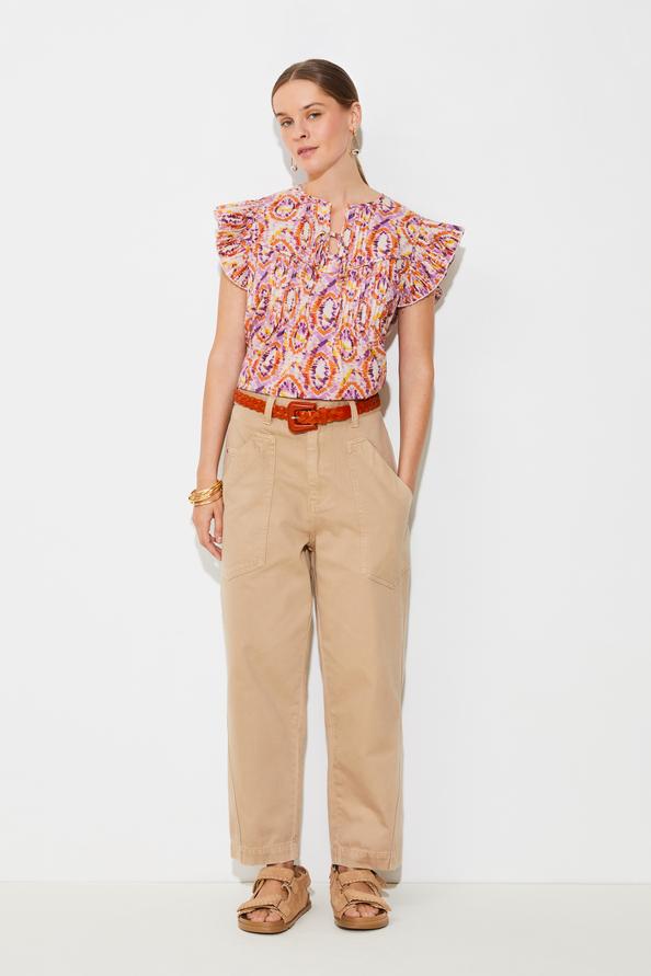 Suncoo Amali Ceinture Fine Tressée En Cuir Camel