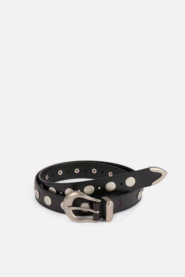 Suncoo Arena Ceinture Cloutée En Cuir Noir