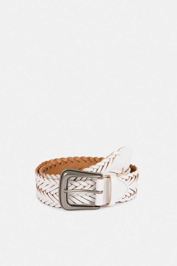 suncoo Ariola Ceinture en cuir tressé blanc