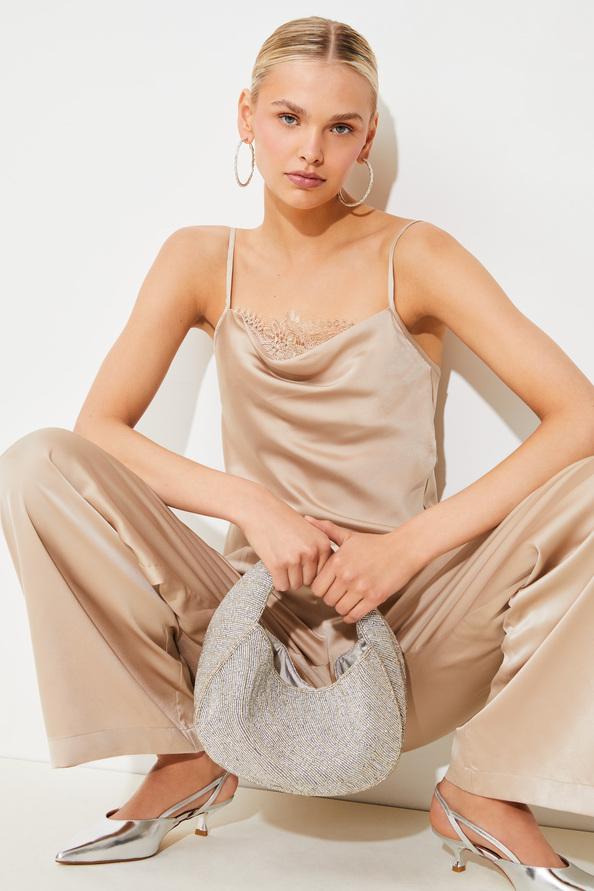 suncoo Avegas Sac à main perlé argent