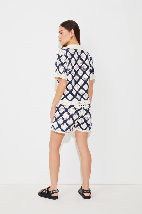 Suncoo Byzance Short En Maille Crochet Bicolore