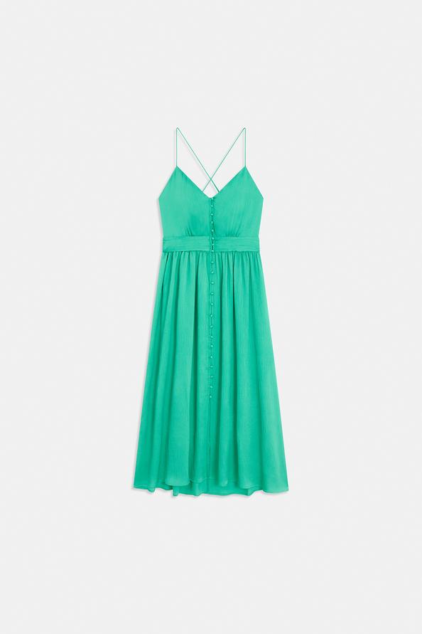 suncoo Caline Robe longue boutonnée à dos nu vert