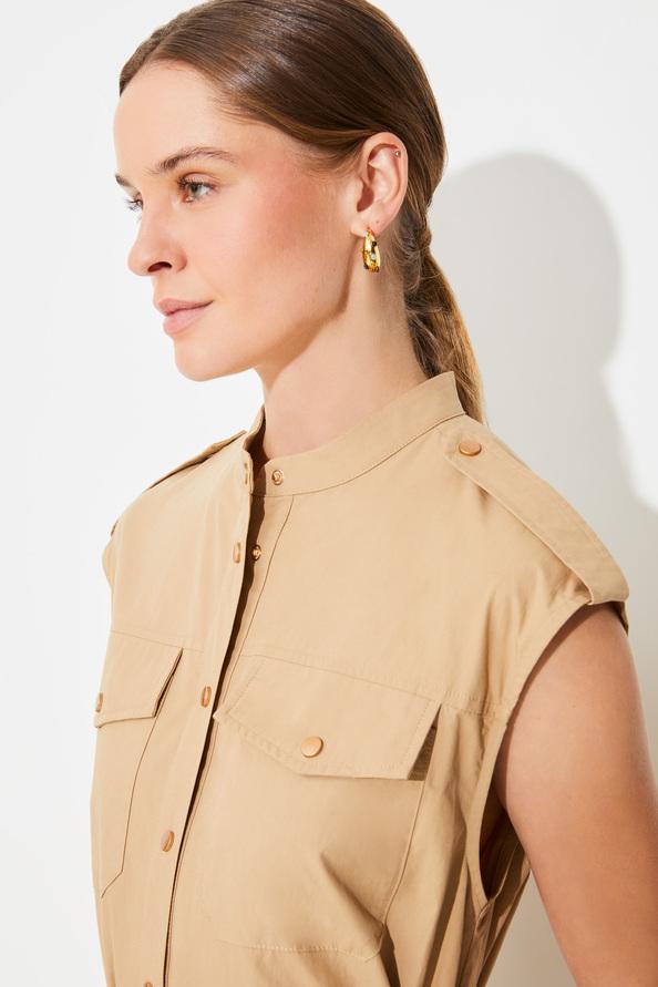 Suncoo Cassim Robe Midi En Coton Boutonnée
