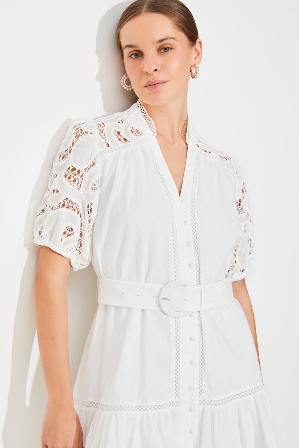 Suncoo Catleya Robe Ceinturée Détail Guipure