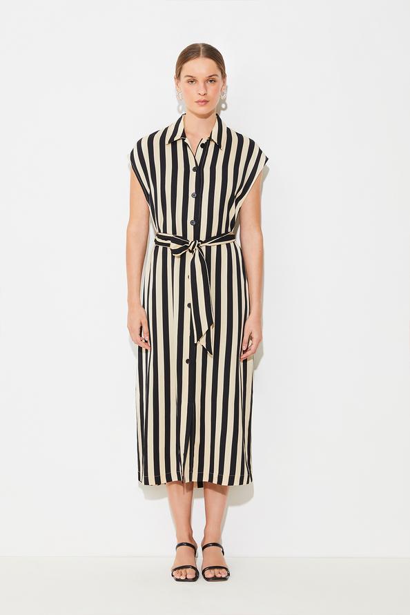 suncoo Celest Robe chemise à rayures sans manches