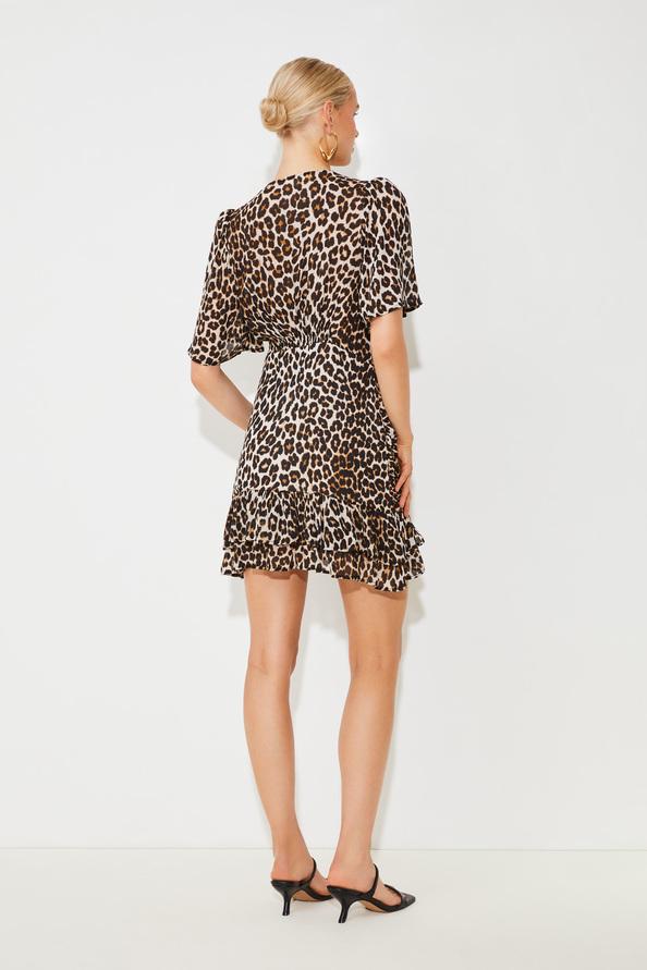 Suncoo Cherry Robe Courte à Imprimé Léopard