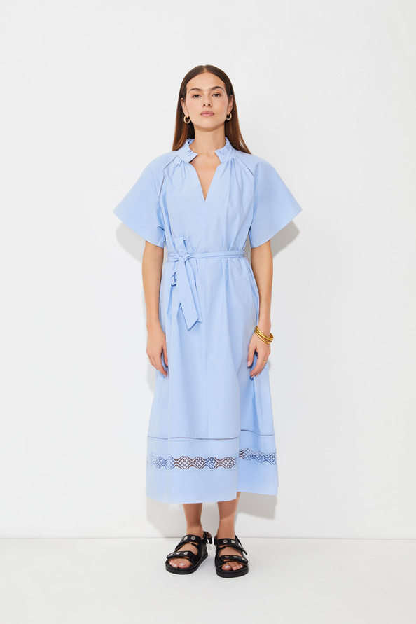 suncoo Clea Robe longue brodée ceinturée