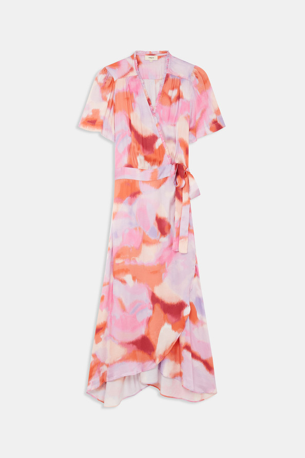 Suncoo Clelie Robe Portefeuille à Imprimé Fuchsia