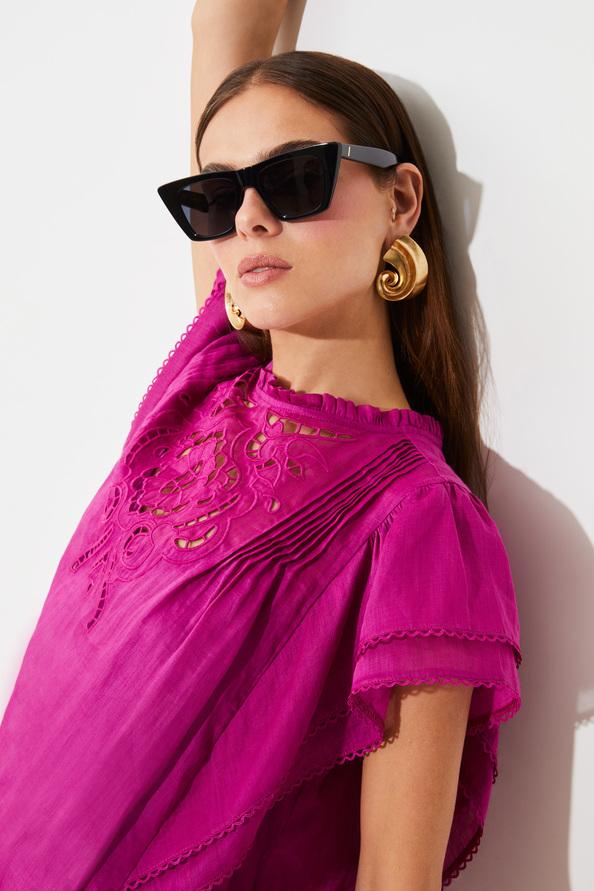 Suncoo Clody Robe En Voile De Lin Brodé