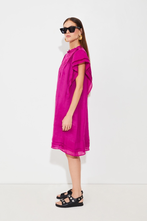 Suncoo Clody Robe En Voile De Lin Brodé