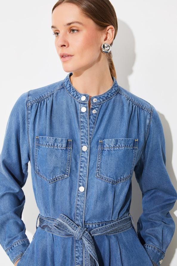 Suncoo Conny Robe Boutonnée Midi En Denim