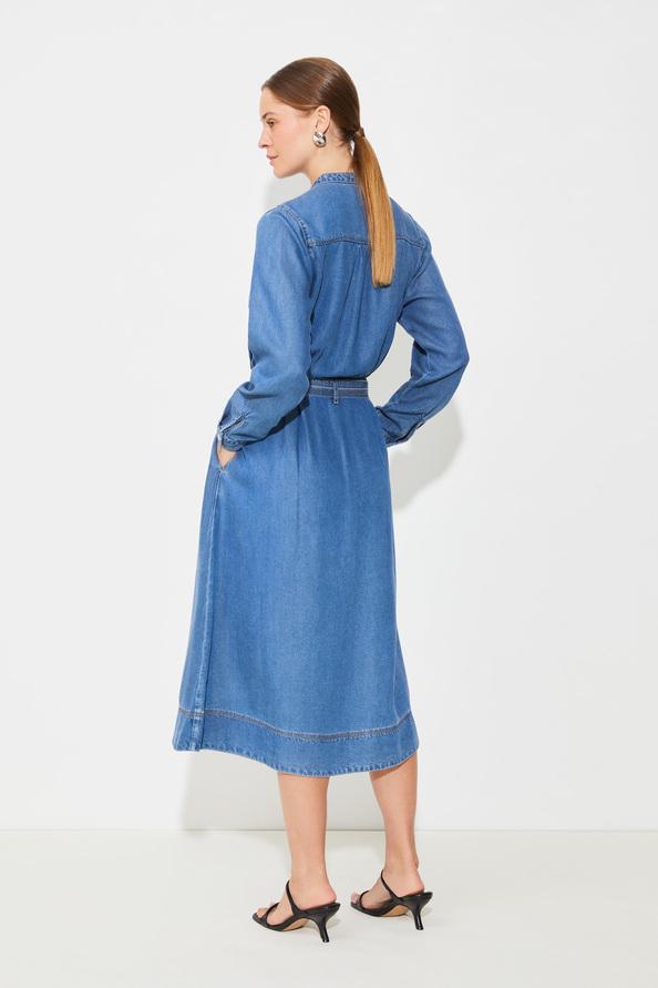 Suncoo Conny Robe Boutonnée Midi En Denim