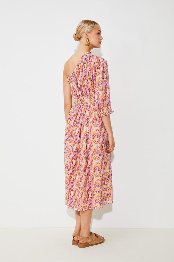 Suncoo Cool Robe One Shoulder à Imprimé Arabesque